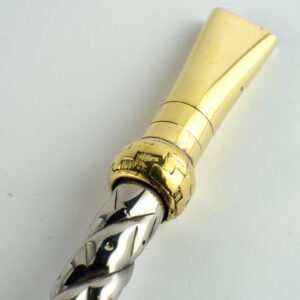 Bombillón Gallonado a Mano con 2 Adornos (17 cm) - Alpaca y Bronce