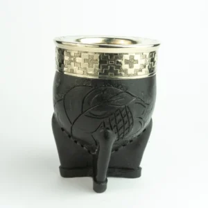 Mate Imperial Calabaza - Negro Repujado (virola cincelada)